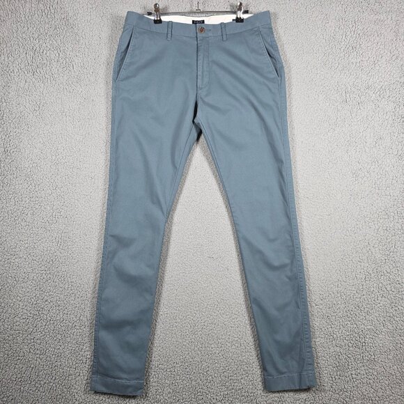 J. Crew Pants Mens Size 32x34 Light Blue Stretch Skinny Fit Skater Office Chino - Picture 1 of 9